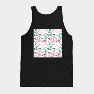 Red Green One Line Shapes Tank Top